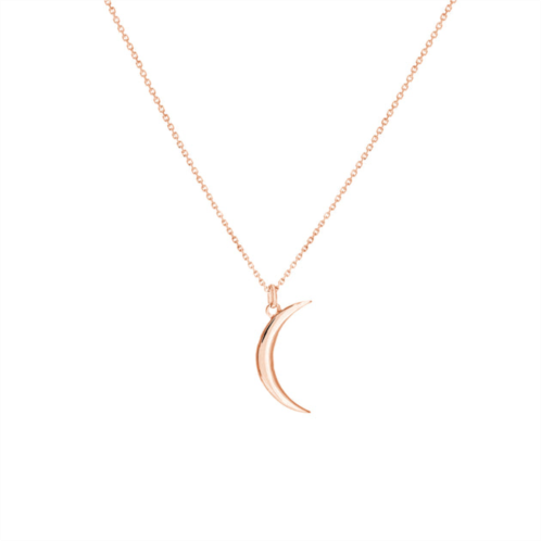 SSELECTS 14k solid rose gold dainty crescent necklace