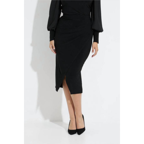 Joseph Ribkoff signature faux wrap skirt in black