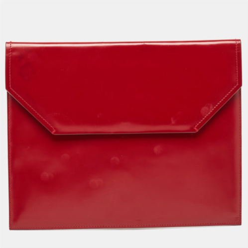 Bally glossy leather envelope clutch