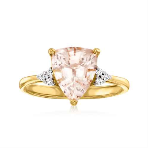 Ross-Simons morganite ring with diamond accents in 14kt yellow gold