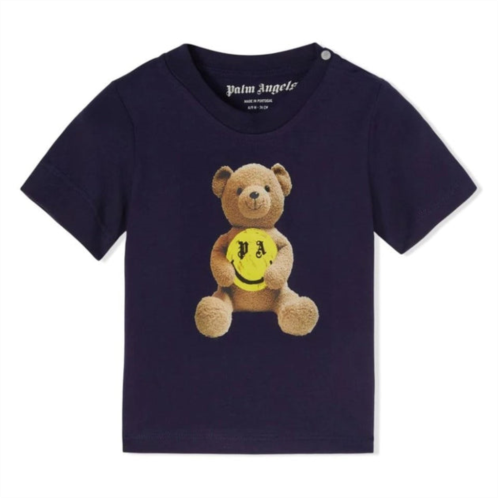 PALM ANGELS navy blue bear logo t-shirt