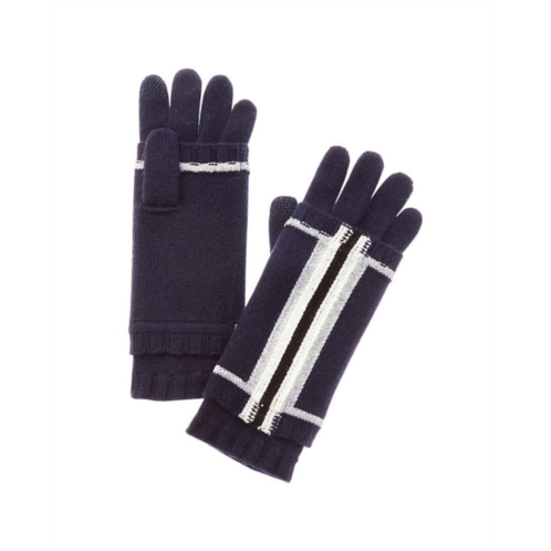 Hannah Rose rainbow stripe 3-in-1 cashmere tech gloves