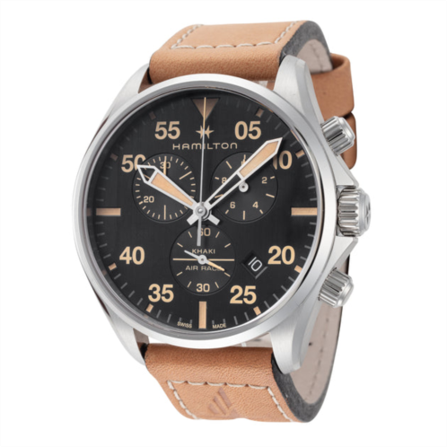 Hamilton mens 44mm brown quartz watch h76722531
