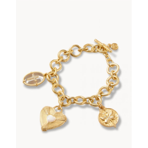 Spartina 449 womens faith hope love charm bracelet in gold