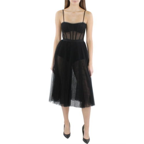 BCBGMAXAZRIA womens sheer corset cocktail and party dress