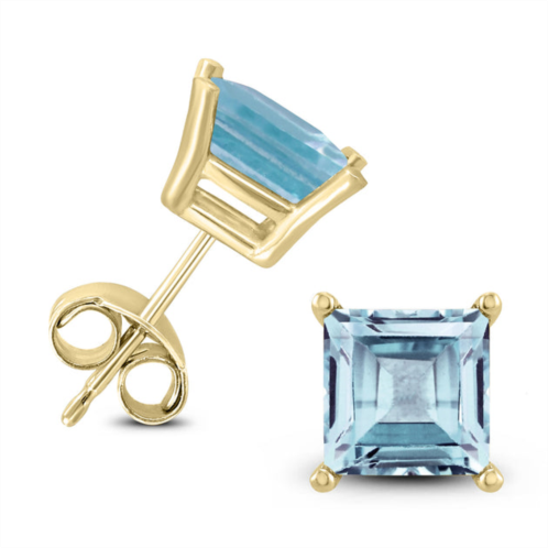 SSELECTS 14k 6mm square aquamarine earrings