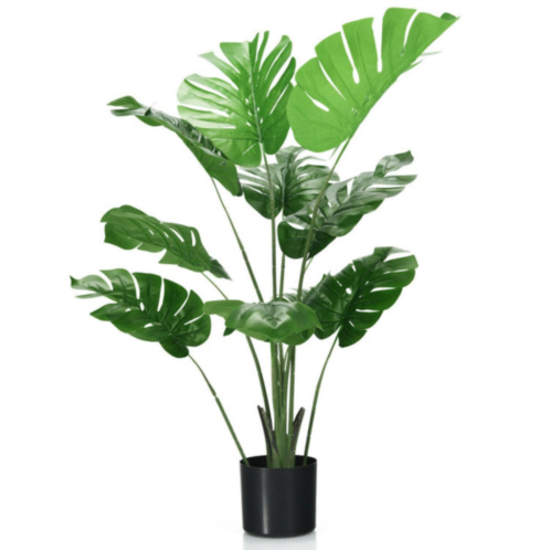 Hivvago 4 feet artificial monstera deliciosa tree with 10 leaves of different sizes
