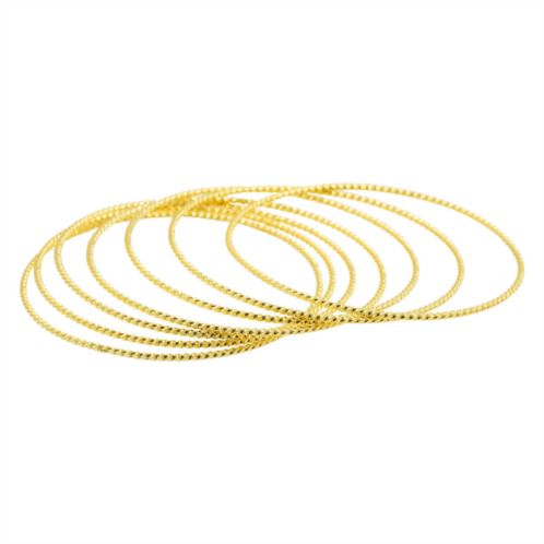 Adornia 14k gold plated 7-piece skinny bangle set