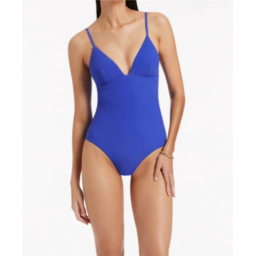 JETS et v-neck one piece in sapphire