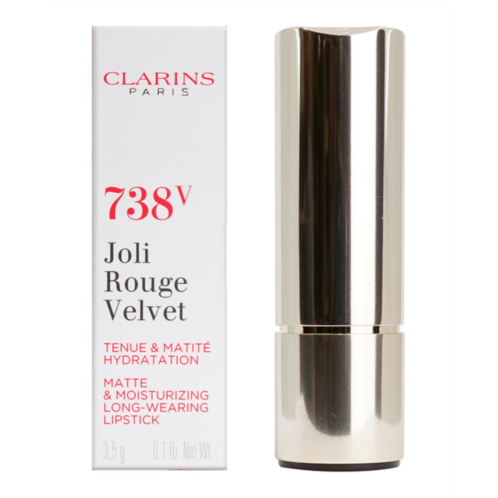 Clarins joli rouge velvet 738v royal plum longwear matte lipstick 0.1 oz
