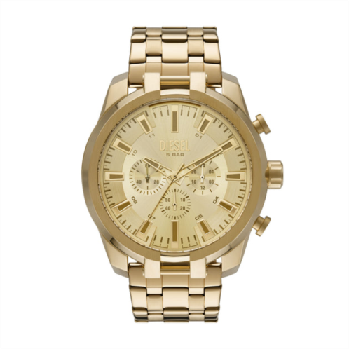 Diesel mens split chronograph, gold-tone stainless steel watch