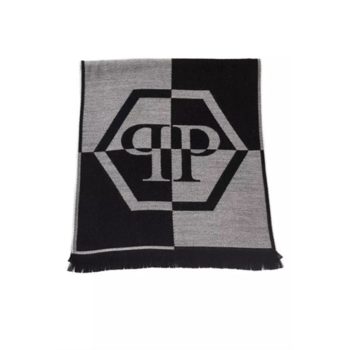 Philipp Plein chic fringed logo mens scarf