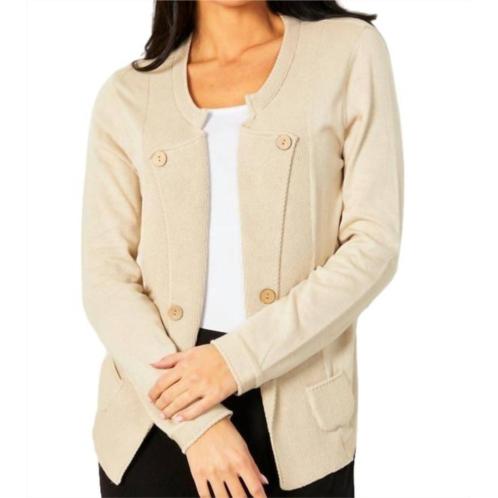 ANGEL buttoned lapel cardigan in sand