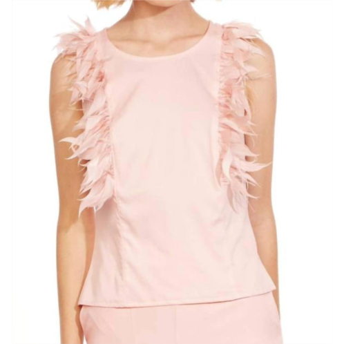 EVA FRANCO feather top in pink