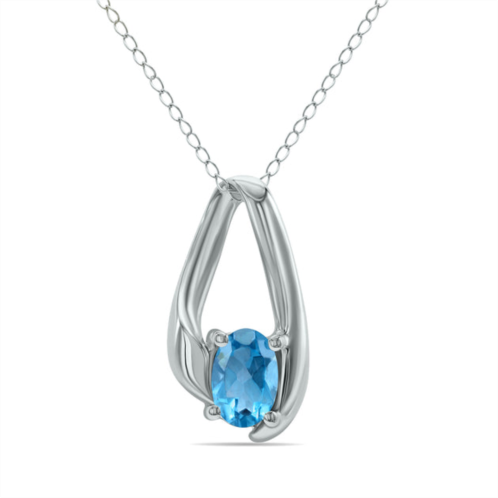 SSELECTS blue topaz loop pendant necklace in 10k