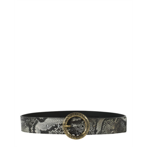 Just Cavalli round buckle snake print belt