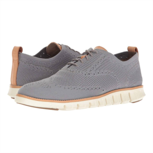 COLE HAAN mens zerogrand stitchlite oxford shoes in iron stone/ivory