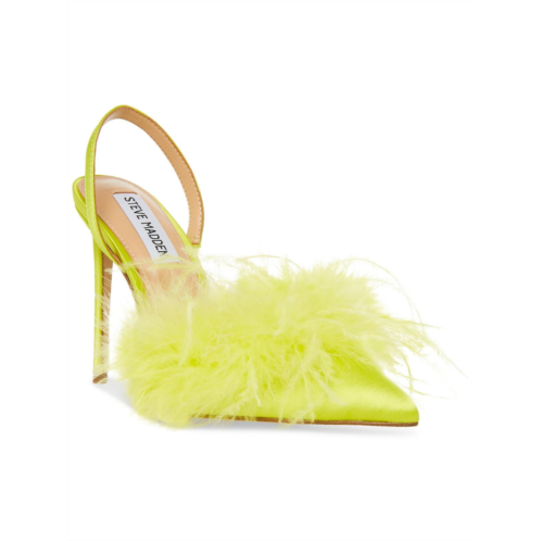 Steve Madden alexis womens satin feathers pumps