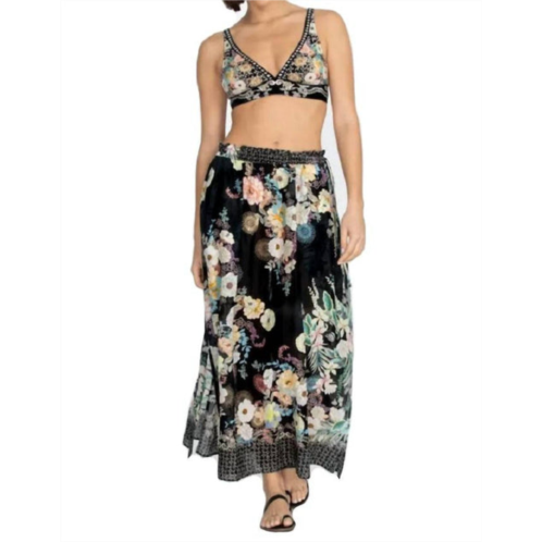 Johnny Was side tie maxi skirt in multi