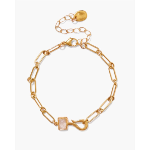 CHAN LUU womens bezel-wrapped moonstone hook bracelet in gold