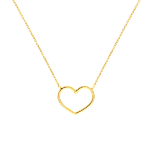 SSELECTS 14k solid yellow gold charming open heart necklace