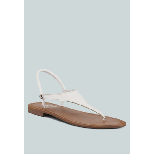 Rag & Co madeline white flat thong sandals