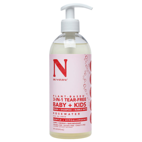 Dr. Natural 3-in-1 tear-free baby plus kids soap - rosewater by for kids - 16 oz soap