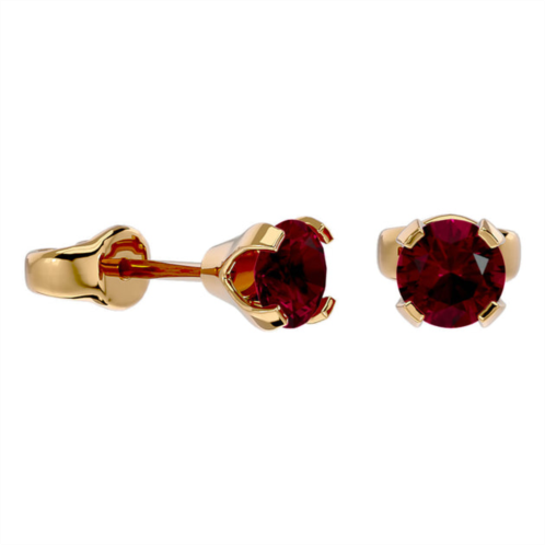 SSELECTS 0.60 carat ruby stud earrings in 14 karat yellow gold filled