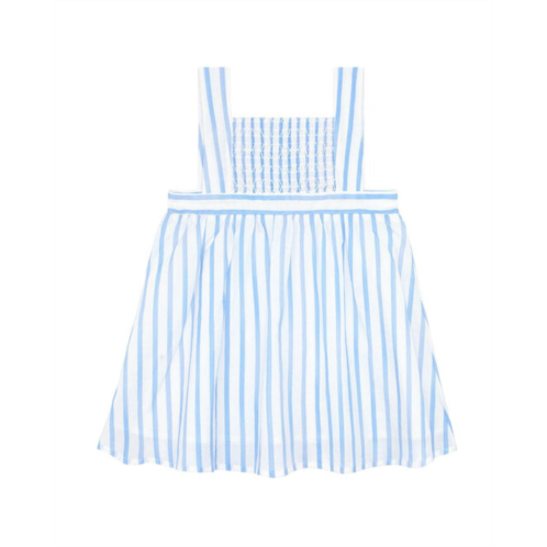 Minnow stripe smocked bib dress