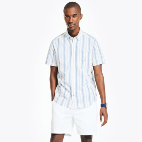 Nautica mens sustainably crafted striped short-sleeve shirt