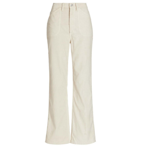 RE/DONE women 70s pocket loose flare pants corduroy in off white