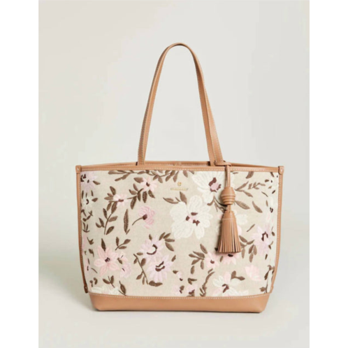 Spartina 449 womens maya tote bag in parade embroidered floral