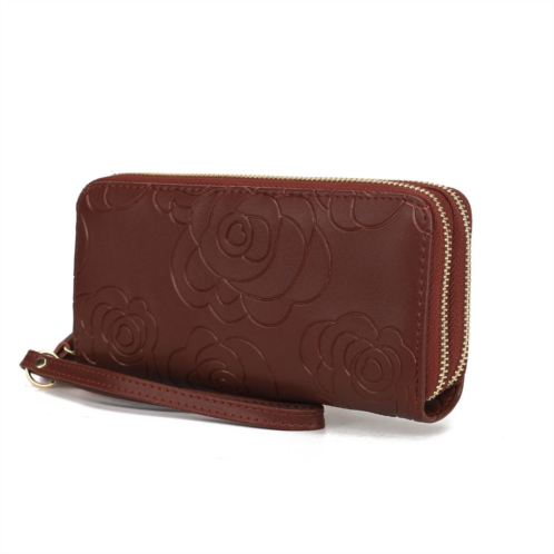 MKF Collection by Mia k. ellie genuine leather flower-embossed womens wristlet wallet by mia k.