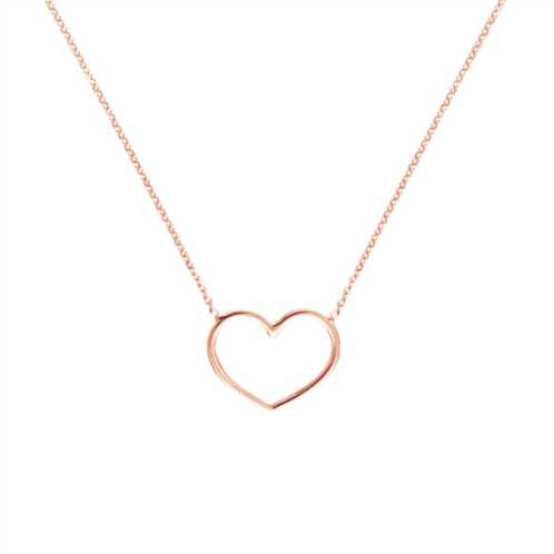 SSELECTS 14k solid rose gold charming open heart necklace