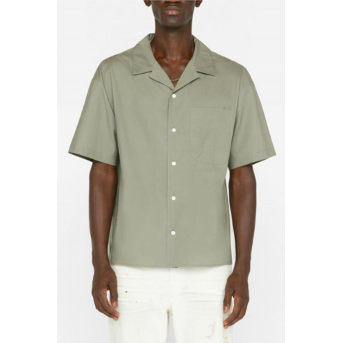 FRAME soft cotton camp collar shirt in desert sage
