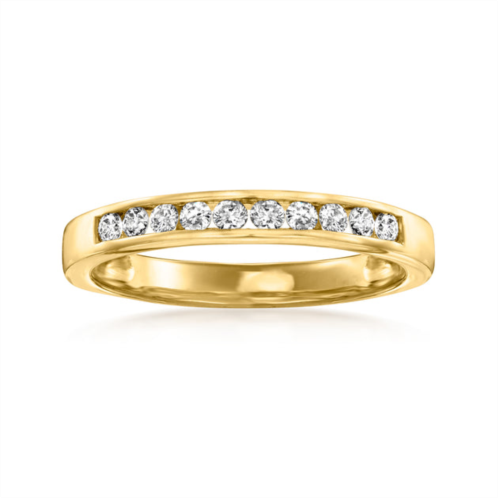 Ross-Simons channel-set diamond wedding band in 14kt yellow gold