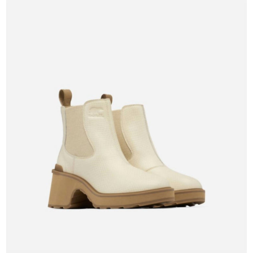 SOREL heel chelsea boots in bleached ceramic, caribou buff
