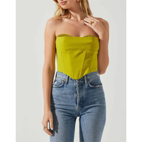 ASTR corset shanna top in lime green