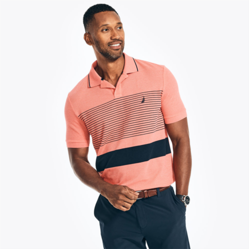 Nautica mens sustainably crafted classic fit chest-stripe polo