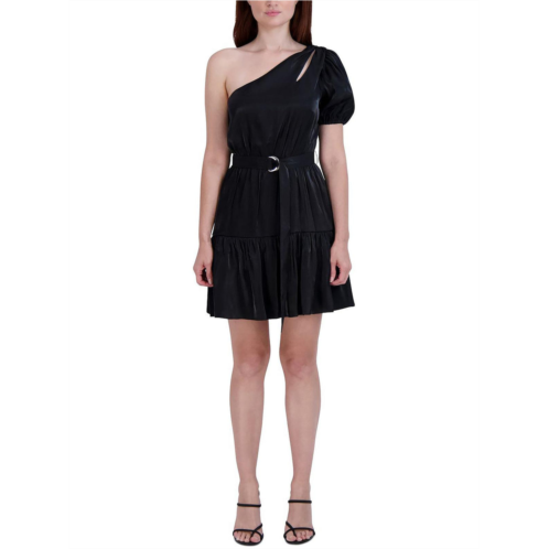 BCBGeneration womens side tie satin fit & flare dress