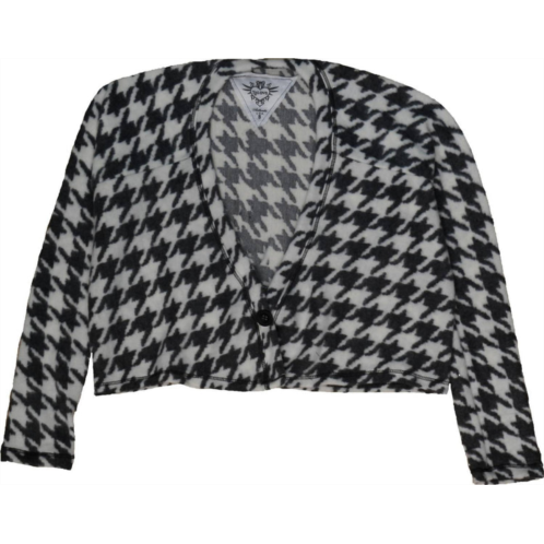 T2love girls houndstooth cardigan in black & white