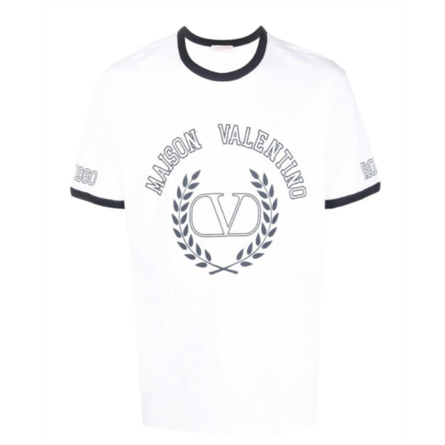 Valentino Garavani logo short sleeve crew neck t-shirt in white