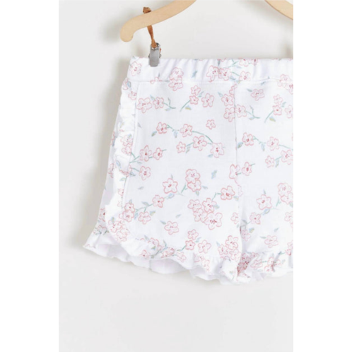 Babycottons mihori printed ruffle shorts in white