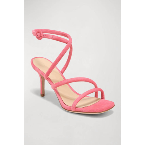 Veronica Beard womens mariel suede ankle strap sandal in coral