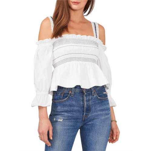 1.State womens off-the-shoulder smocked blouse