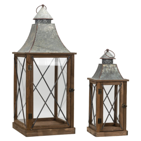 HouzBling lantern (set of 2) 22h, 33.5h wood/metal