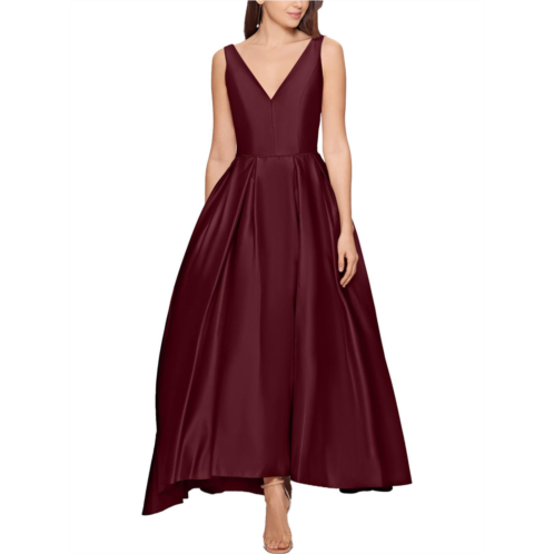 B&A by Betsy and Adam womens satin maxi evening dress