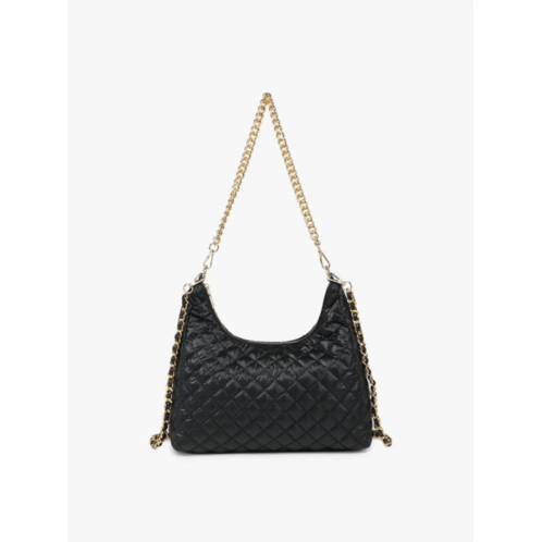 Jen & Co. womens bristol quilted hobo purse in black