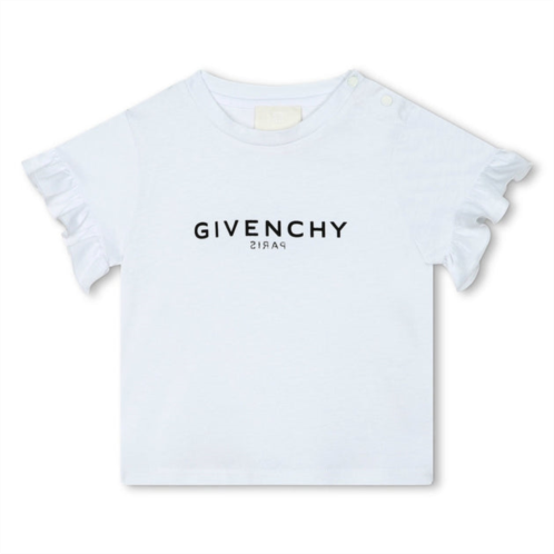 Givenchy white cotton t-shirt with ruffles