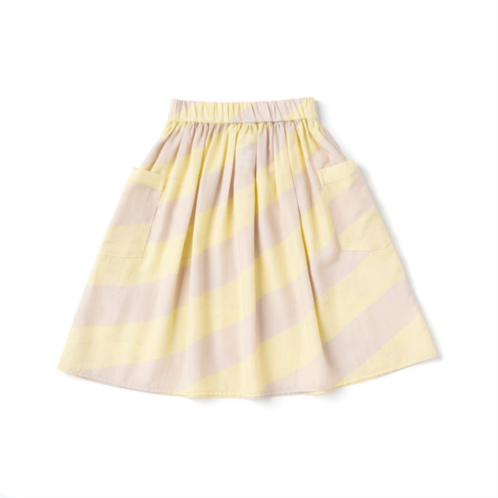 Omamimini girls striped skirt with oversized pockets